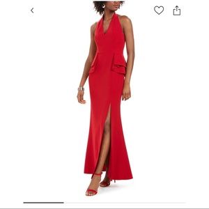 Vince Camuto Long Red Formal Dress - Halter